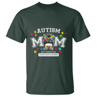 Autism Mom T Shirt Much Stronger Messy Bun ASD Autism Awareness