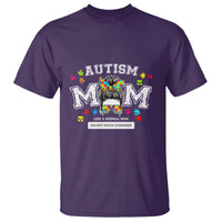 Autism Mom T Shirt Much Stronger Messy Bun ASD Autism Awareness