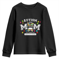 Autism Mom Youth Sweatshirt Much Stronger Messy Bun ASD Autism Awareness
