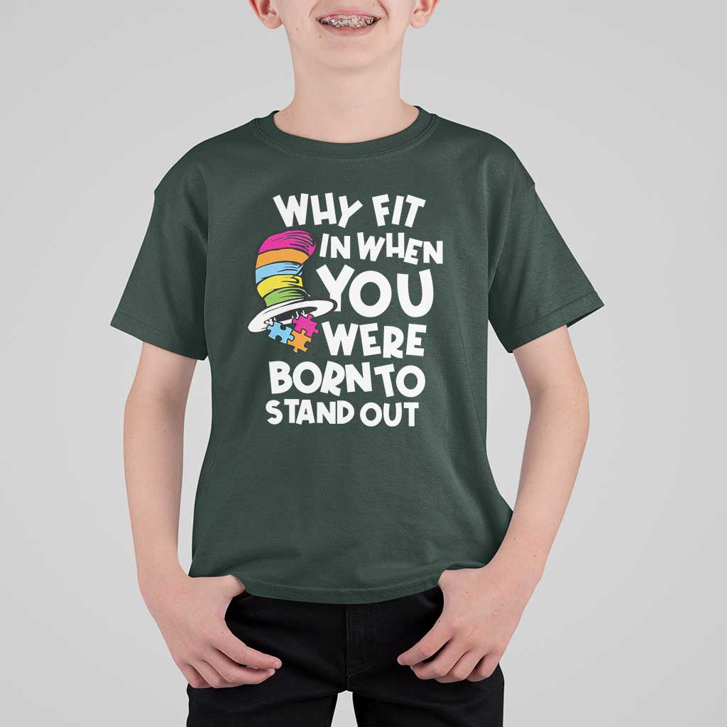 Autism Awareness T Shirt For Kid Why Fit In When You Were Born To Stand Out Autistic Pride