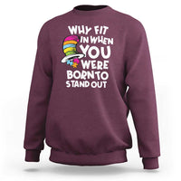 Autism Awareness Sweatshirt Why Fit In When You Were Born To Stand Out Autistic Pride