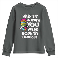 Autism Awareness Youth Sweatshirt Why Fit In When You Were Born To Stand Out Autistic Pride