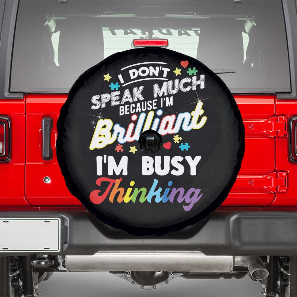 Autism Awareness Spare Tire Cover I Dont Speak Much Brilliant ASD Autistic Pride