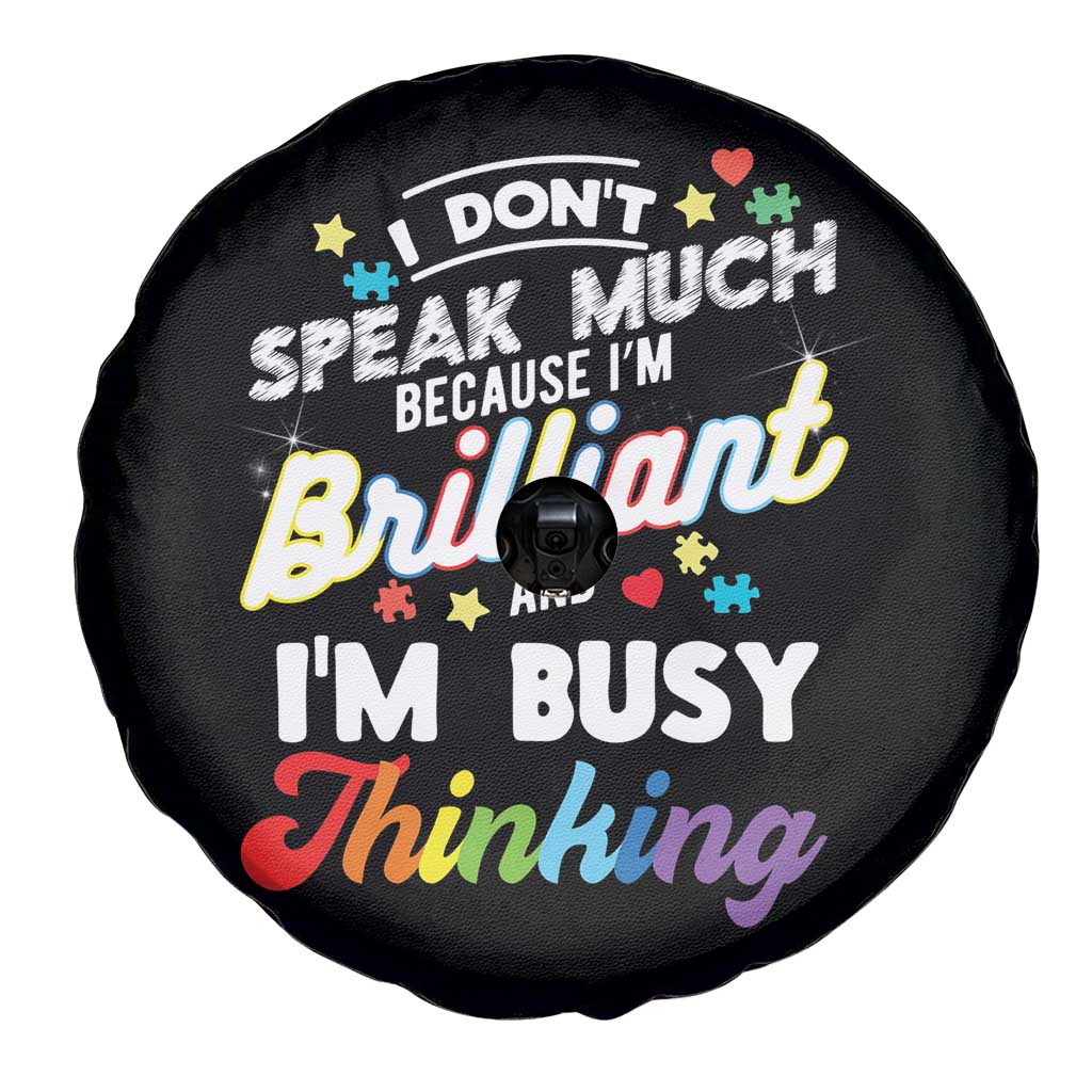 Autism Awareness Spare Tire Cover I Dont Speak Much Brilliant ASD Autistic Pride