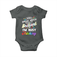 Autism Awareness Baby Onesie I Dont Speak Much Brilliant ASD Autistic Pride