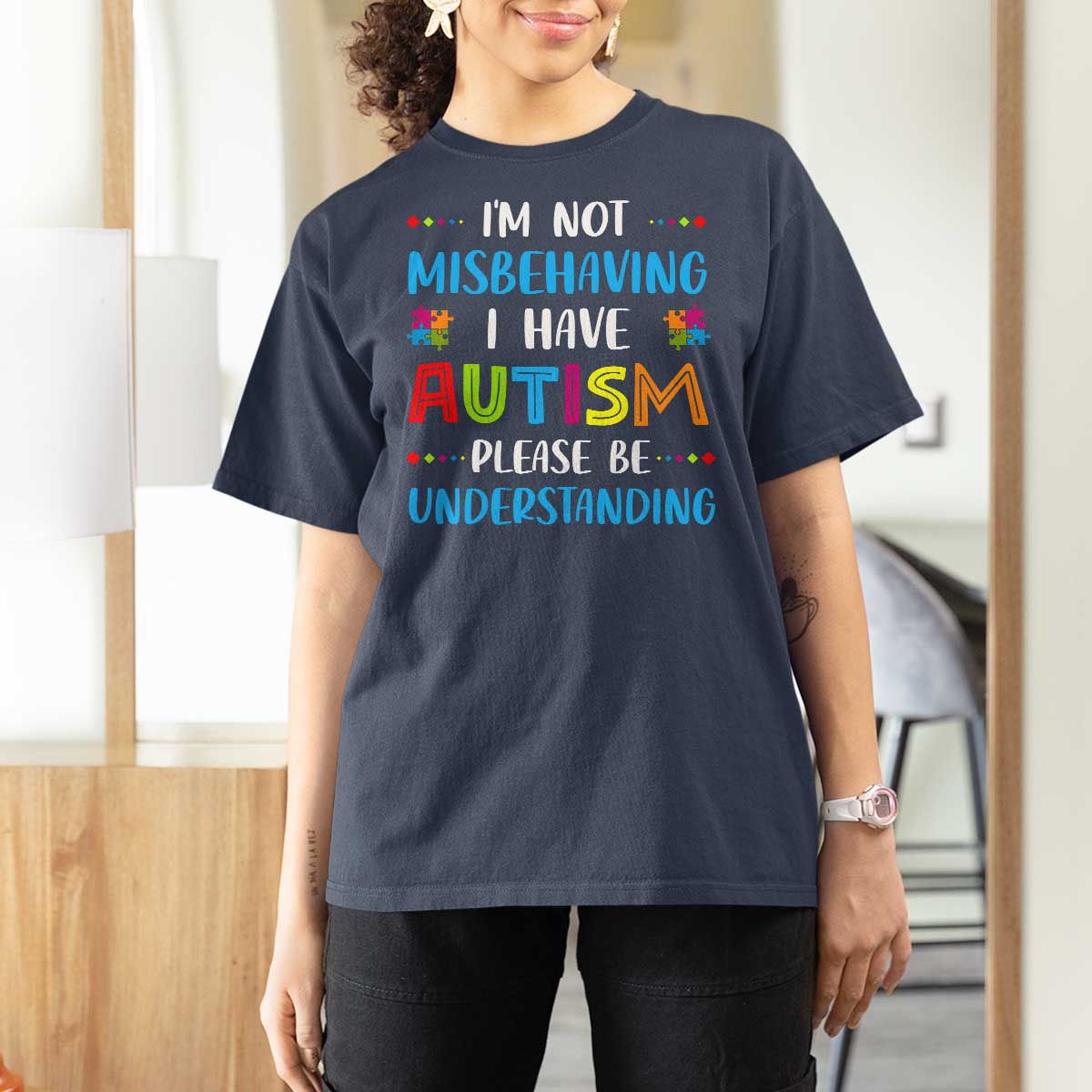 Autism Awareness T Shirt For Women I'm Not Misbehaving I Have Autism
