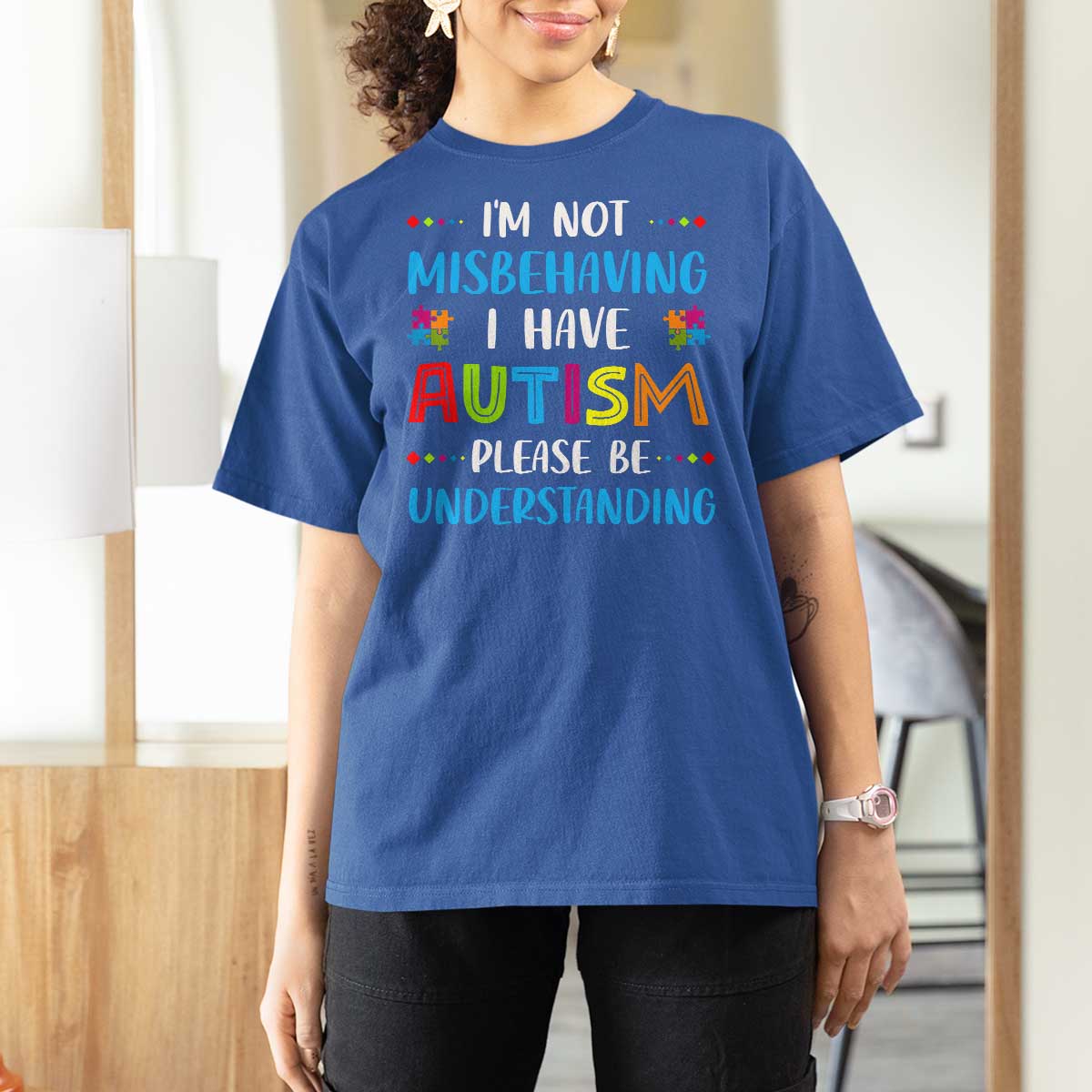 Autism Awareness T Shirt For Women I'm Not Misbehaving I Have Autism