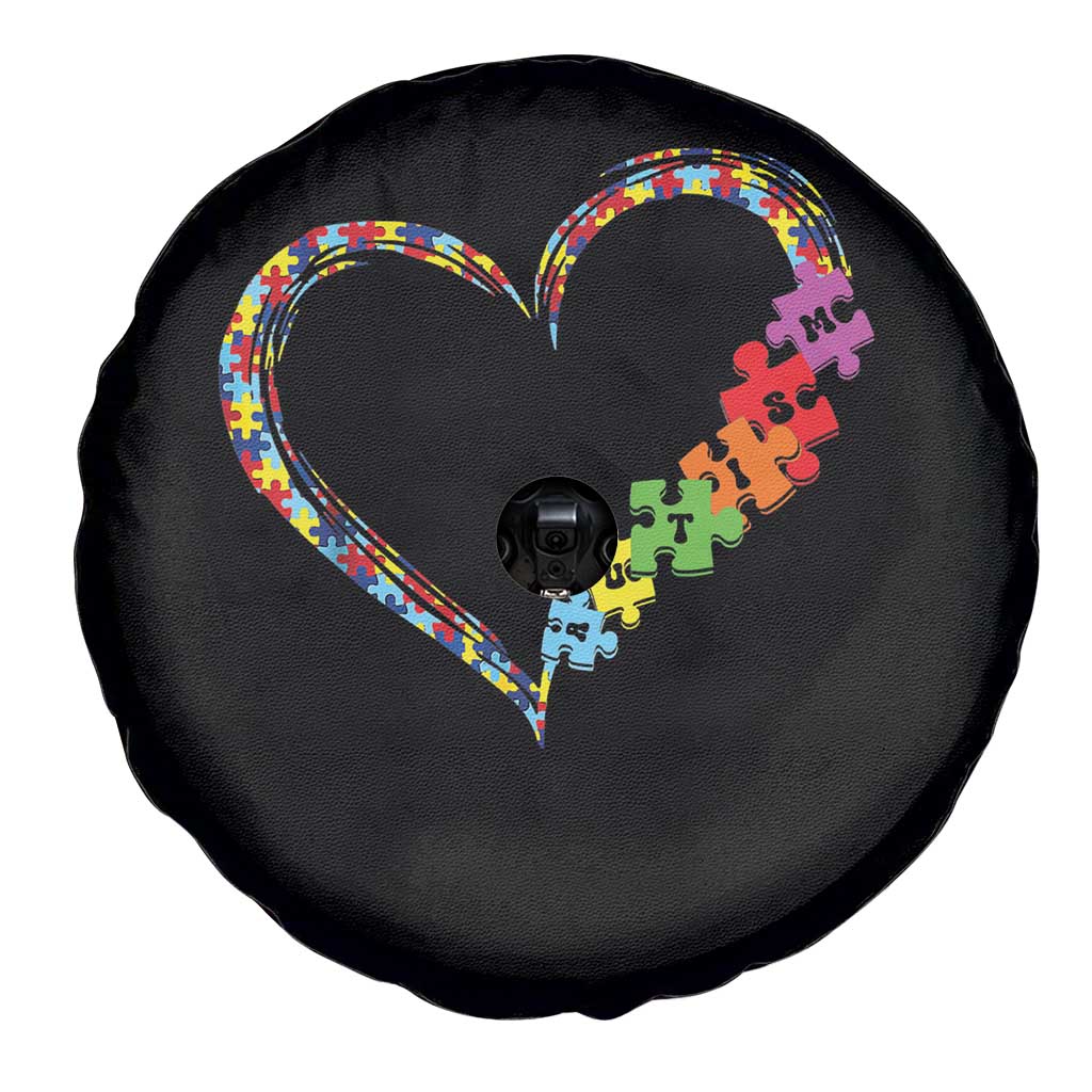 Autism Awareness Love Heart Puzzle Piece Spare Tire Cover