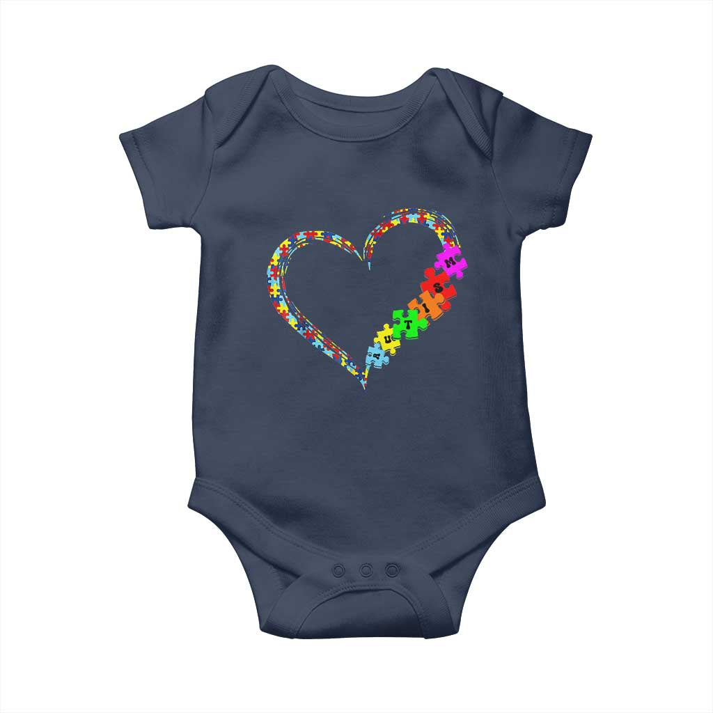 Autism Awareness Love Heart Puzzle Piece Baby Onesie