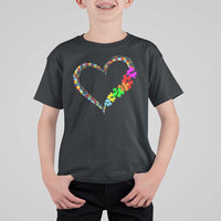 Autism Awareness Love Heart Puzzle Piece T Shirt For Kid