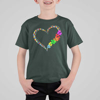 Autism Awareness Love Heart Puzzle Piece T Shirt For Kid
