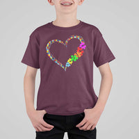 Autism Awareness Love Heart Puzzle Piece T Shirt For Kid