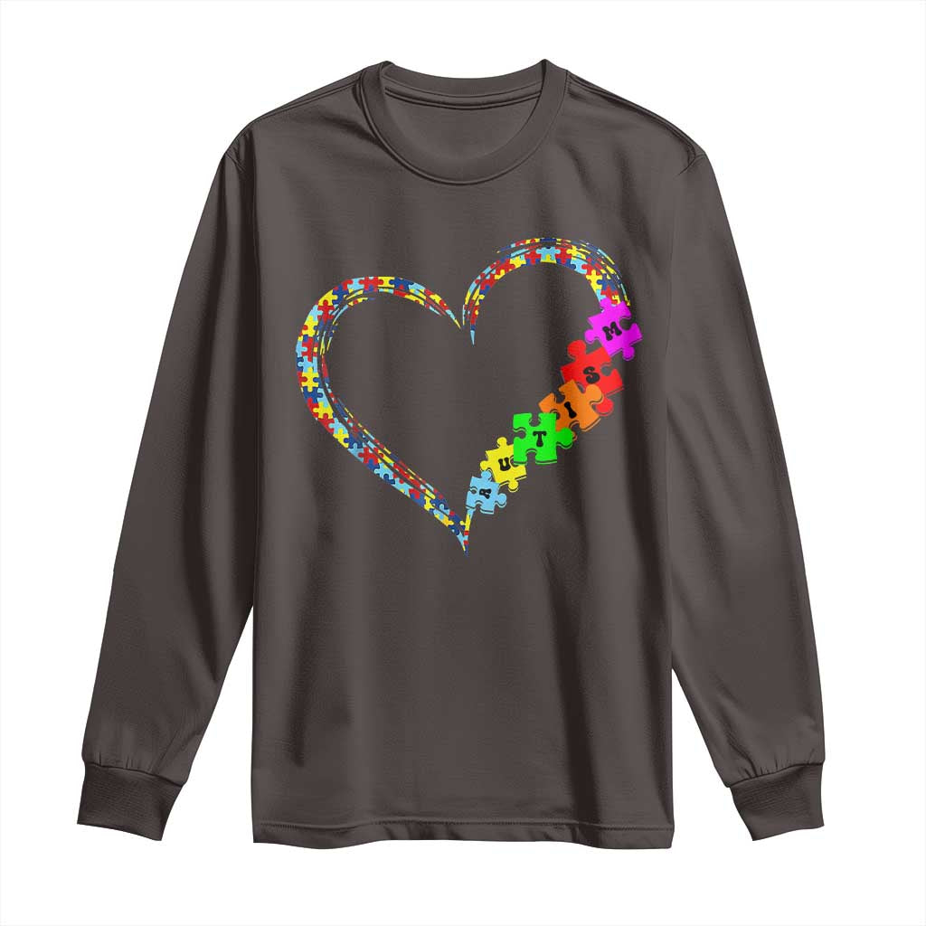 Autism Awareness Love Heart Puzzle Piece Long Sleeve Shirt