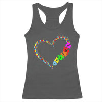 Autism Awareness Love Heart Puzzle Piece Racerback Tank Top