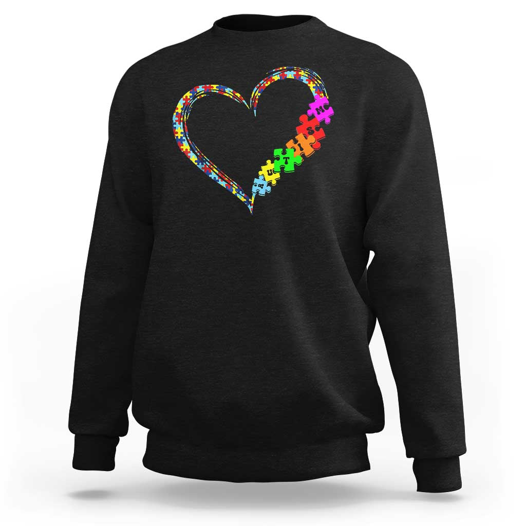 Autism Awareness Love Heart Puzzle Piece Sweatshirt
