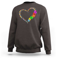 Autism Awareness Love Heart Puzzle Piece Sweatshirt