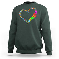 Autism Awareness Love Heart Puzzle Piece Sweatshirt