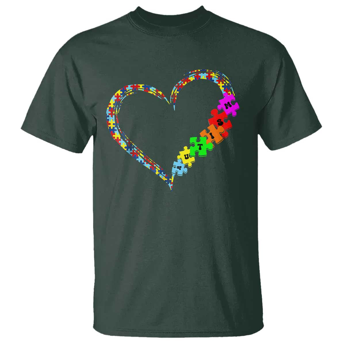 Autism Awareness Love Heart Puzzle Piece T Shirt