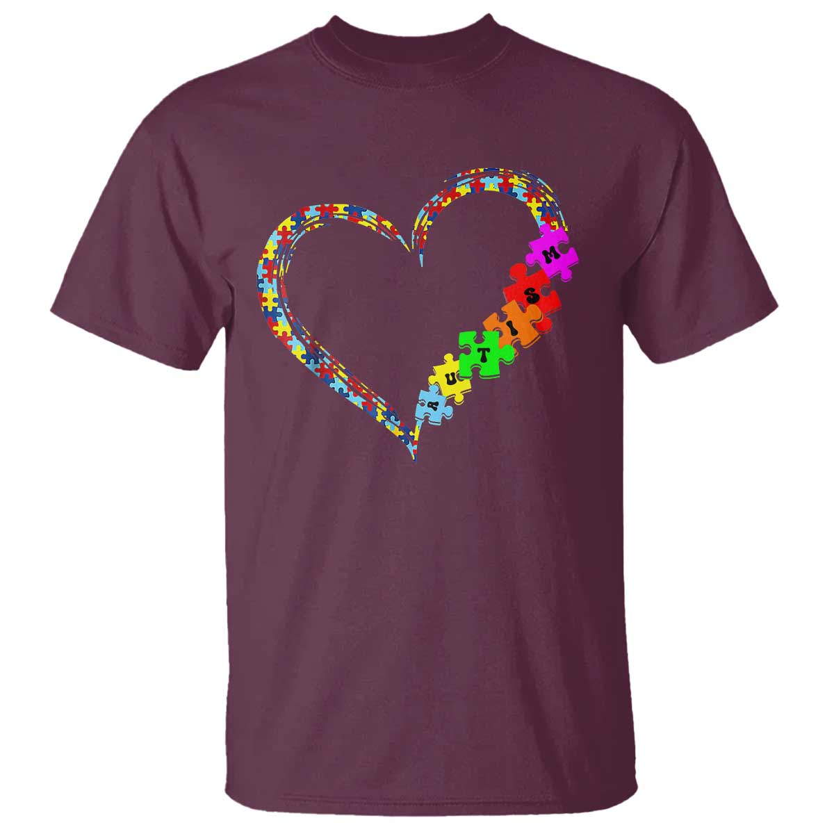 Autism Awareness Love Heart Puzzle Piece T Shirt