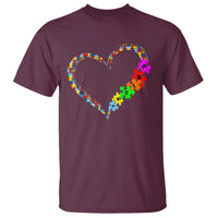Autism Awareness Love Heart Puzzle Piece T Shirt