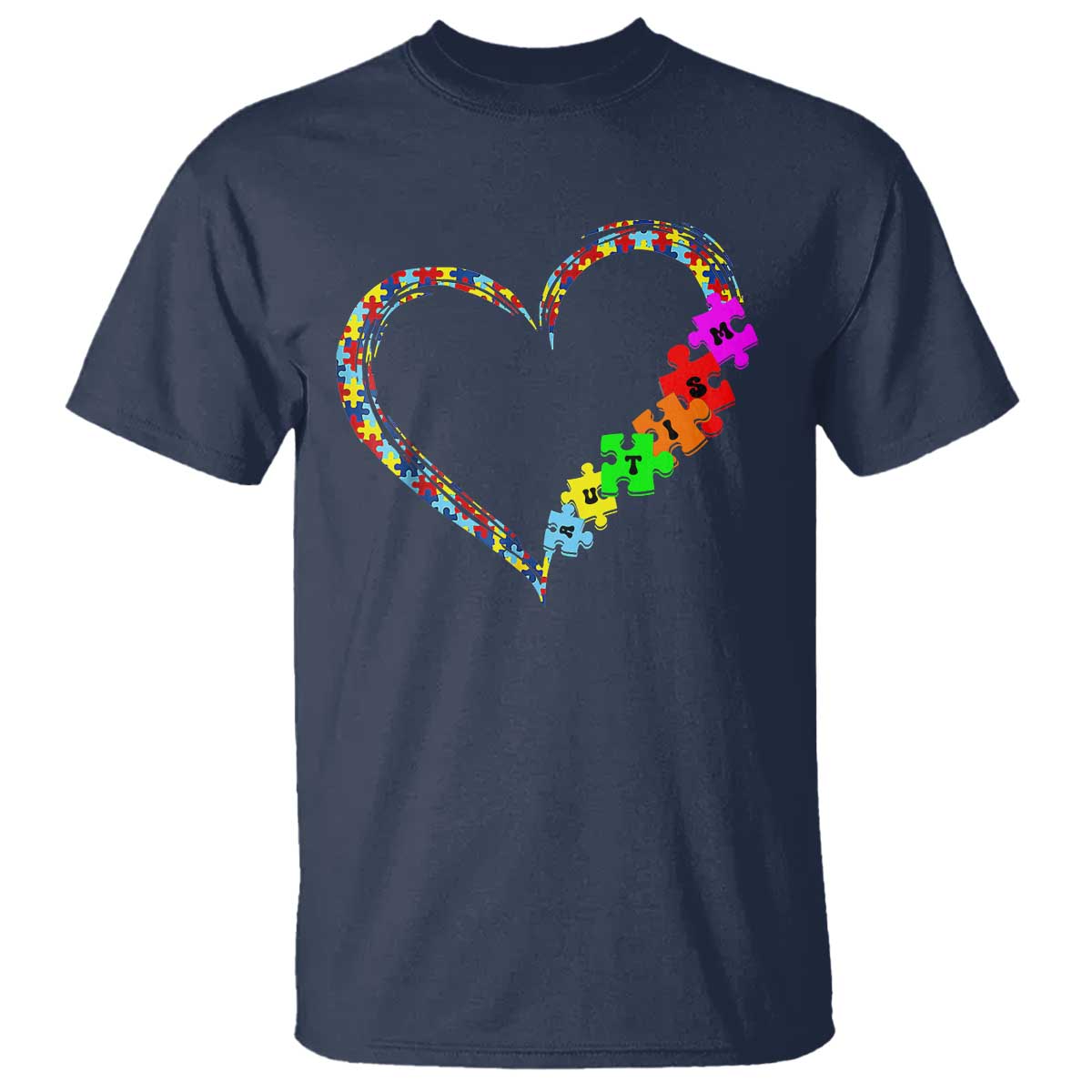 Autism Awareness Love Heart Puzzle Piece T Shirt