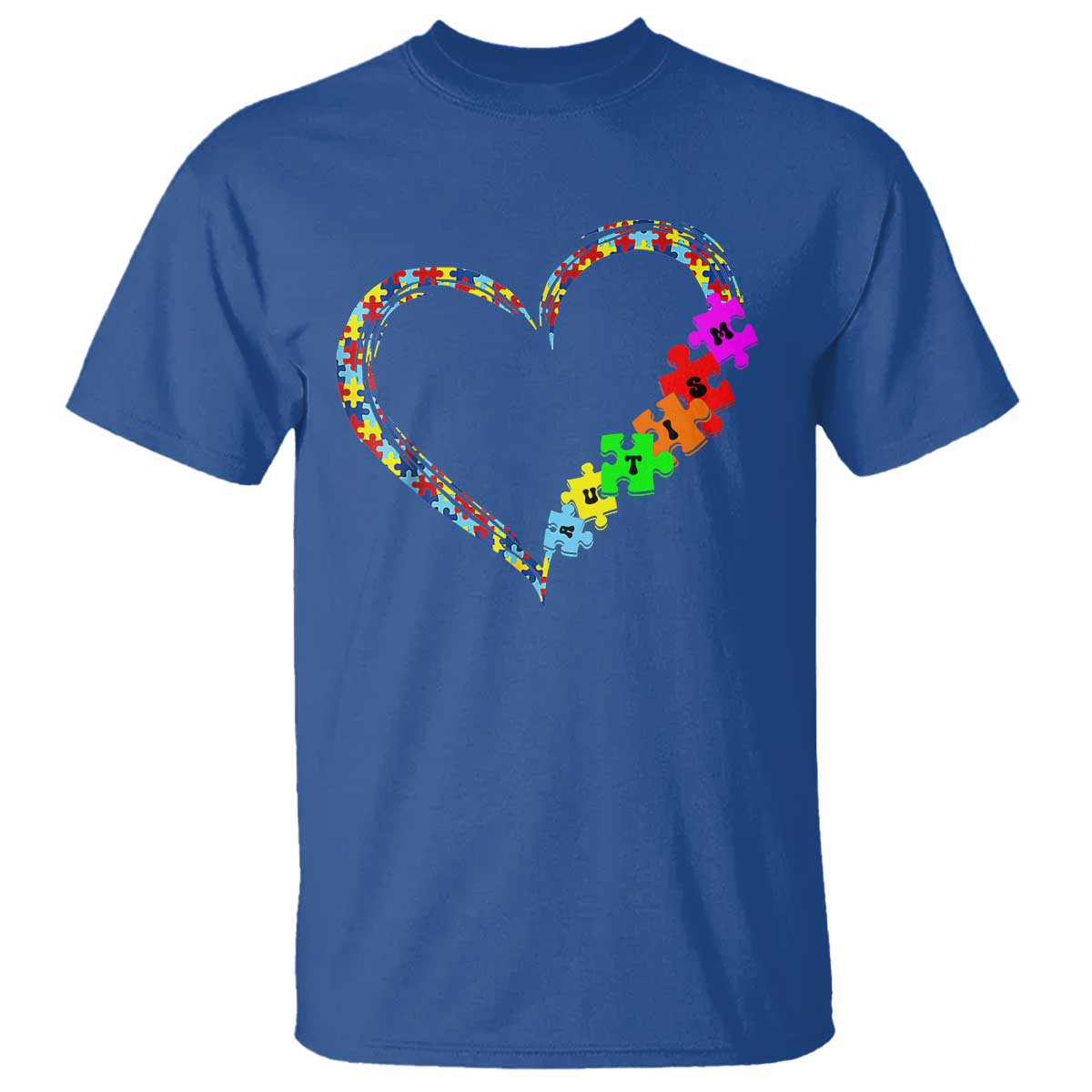 Autism Awareness Love Heart Puzzle Piece T Shirt