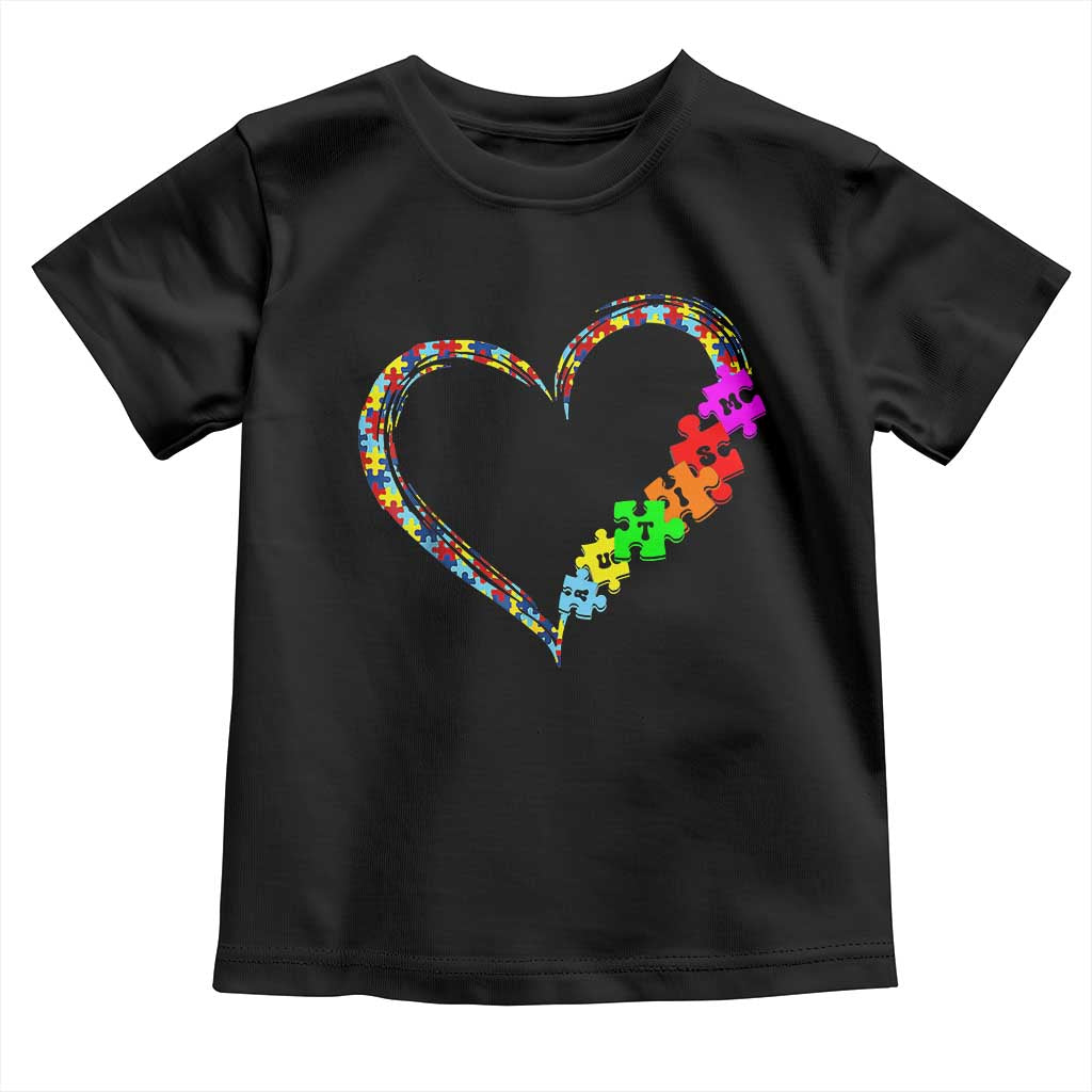 Autism Awareness Love Heart Puzzle Piece Toddler T Shirt