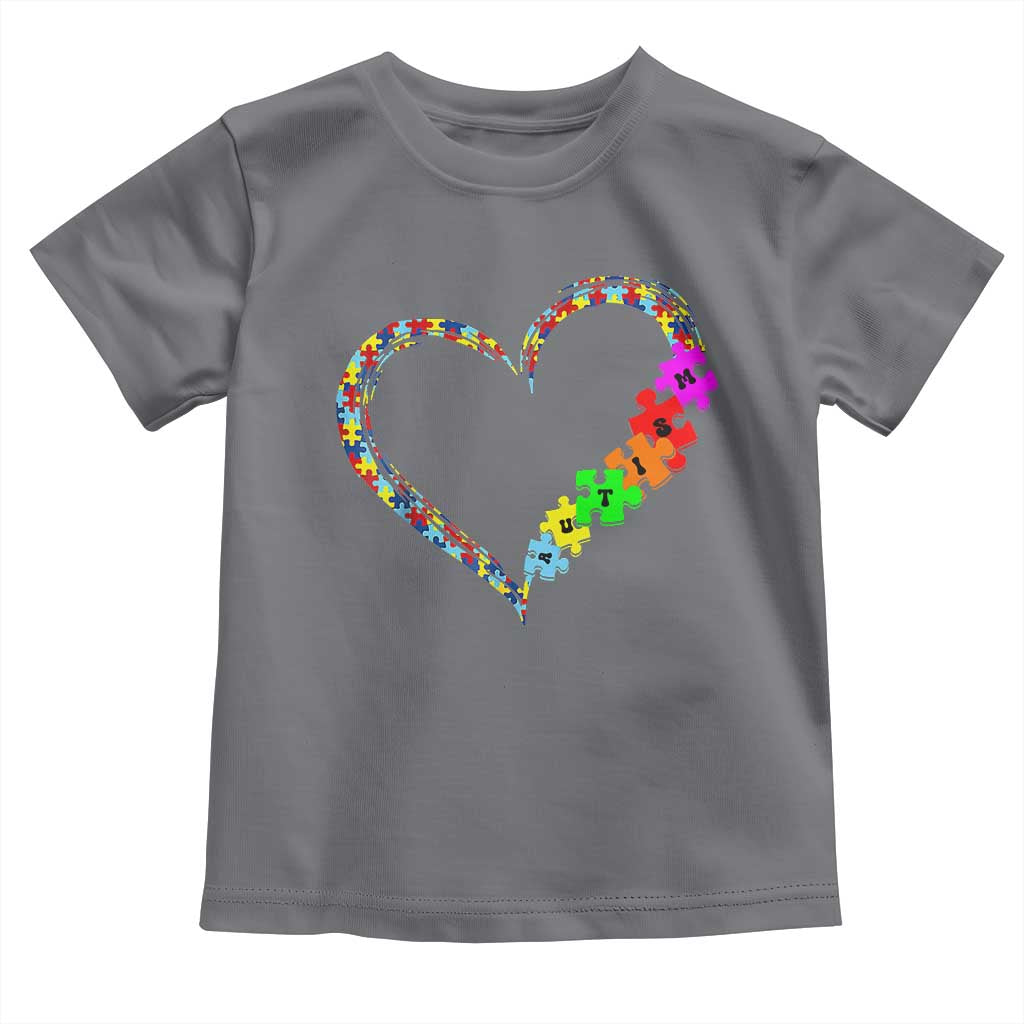 Autism Awareness Love Heart Puzzle Piece Toddler T Shirt