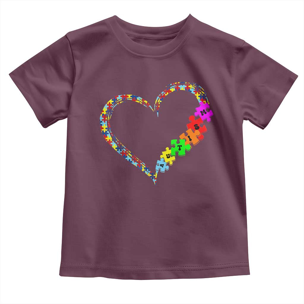 Autism Awareness Love Heart Puzzle Piece Toddler T Shirt