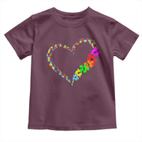 Autism Awareness Love Heart Puzzle Piece Toddler T Shirt
