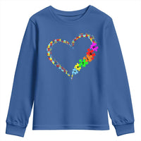 Autism Awareness Love Heart Puzzle Piece Youth Sweatshirt