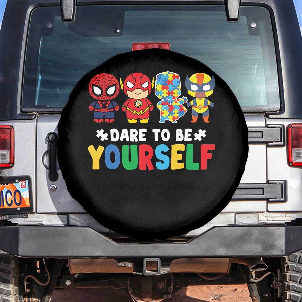 Autism Awareness Superheroes Spare Tire Cover Dare To Be Yourself