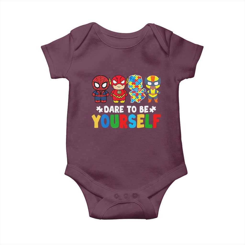 Autism Awareness Superheroes Baby Onesie Dare To Be Yourself