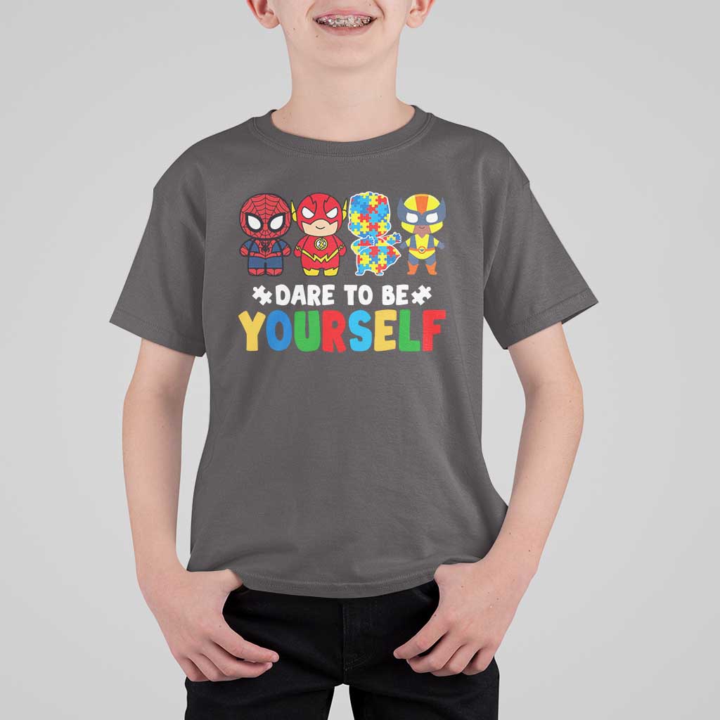 Autism Awareness Superheroes T Shirt For Kid Dare To Be Yourself