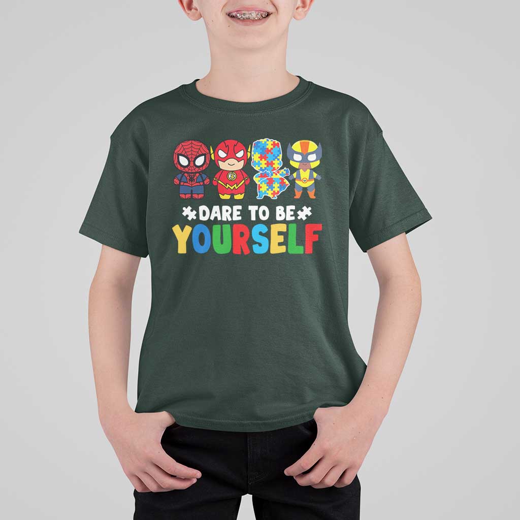 Autism Awareness Superheroes T Shirt For Kid Dare To Be Yourself