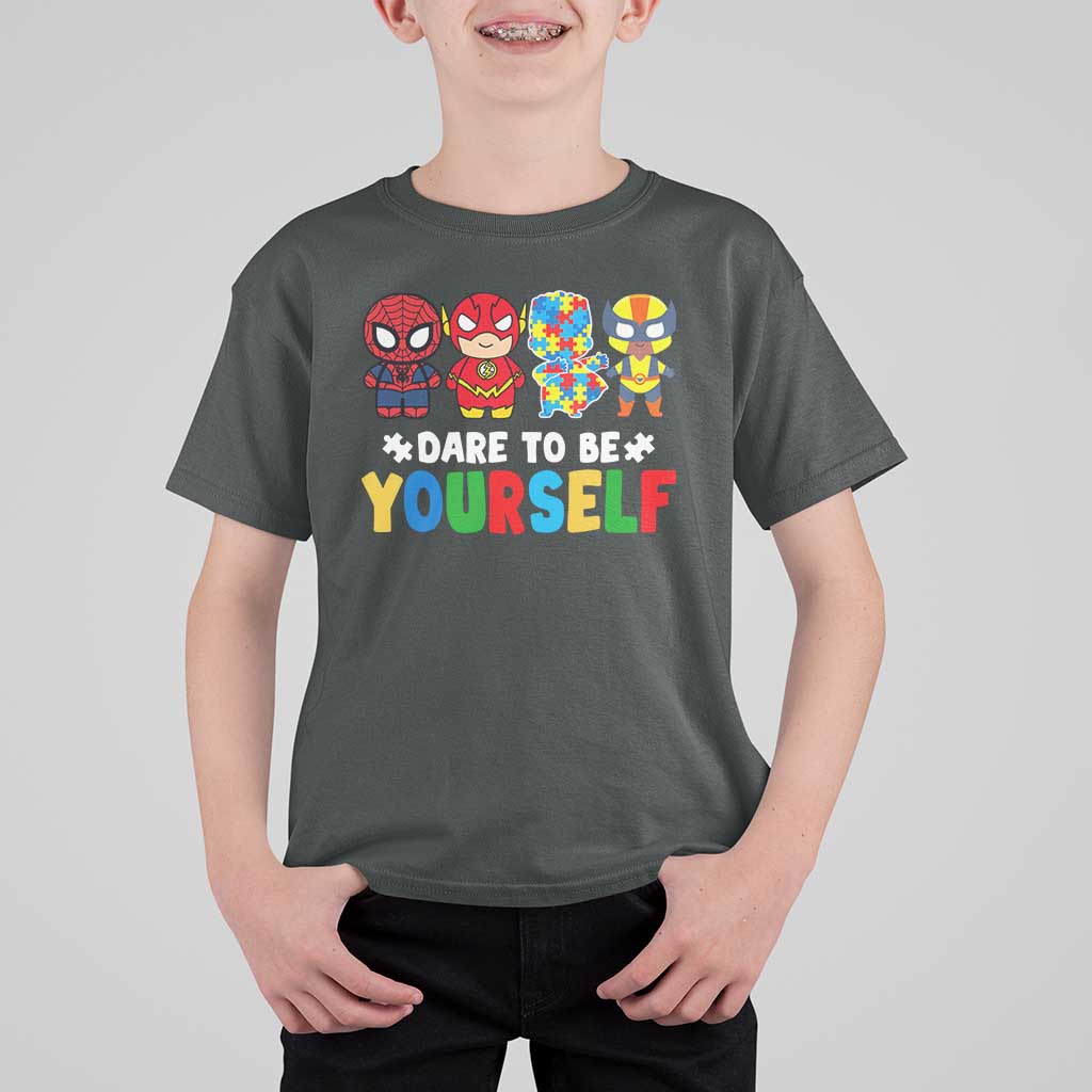Autism Awareness Superheroes T Shirt For Kid Dare To Be Yourself