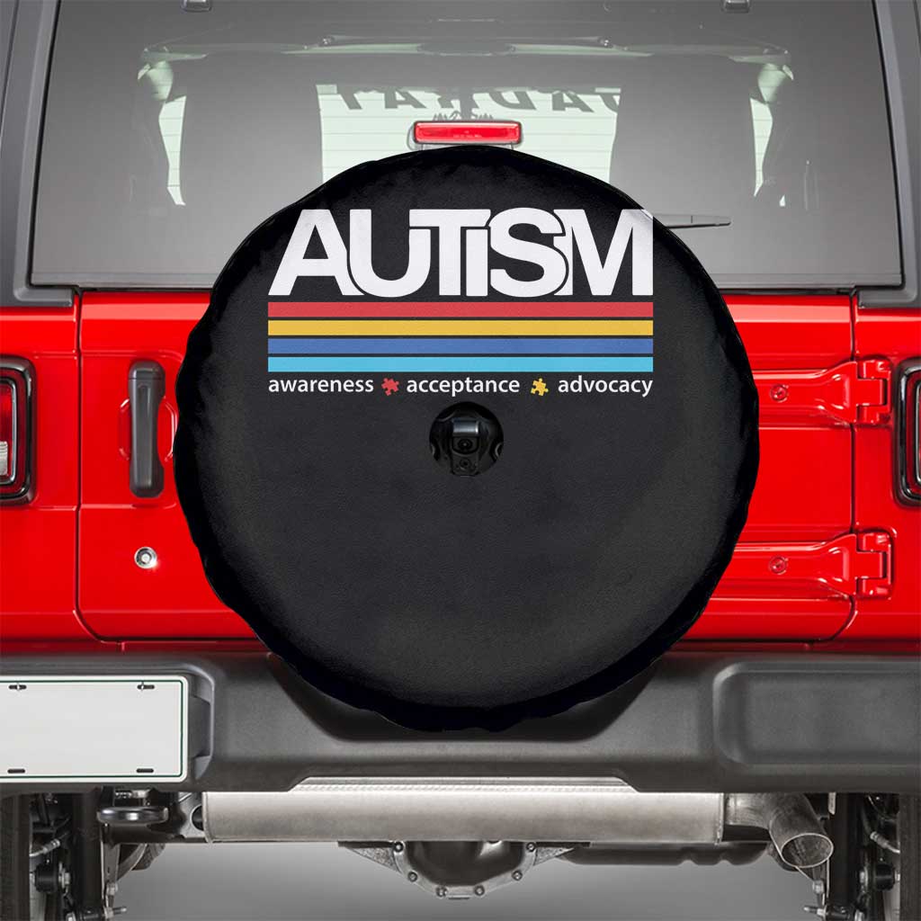 Retro Autism Awareness Acceptance Spare Tire Cover