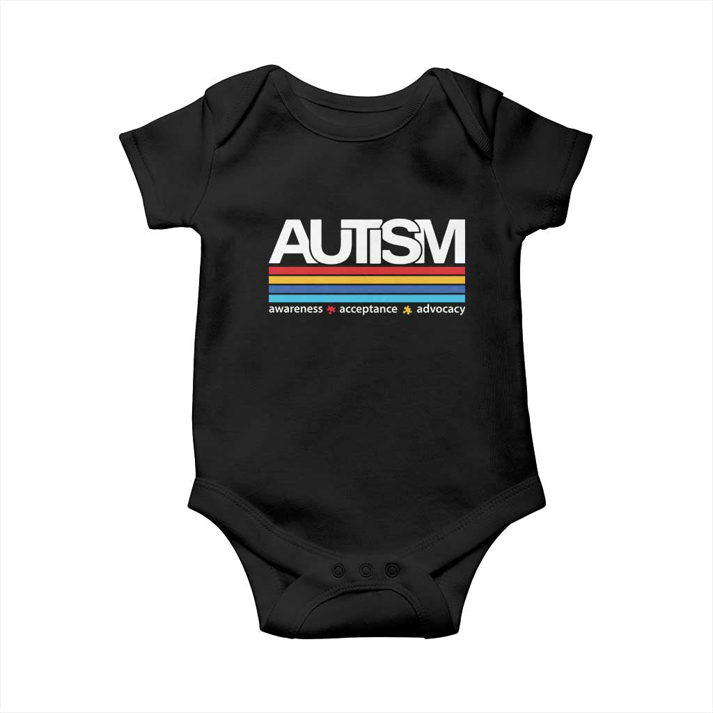 Retro Autism Awareness Acceptance Baby Onesie