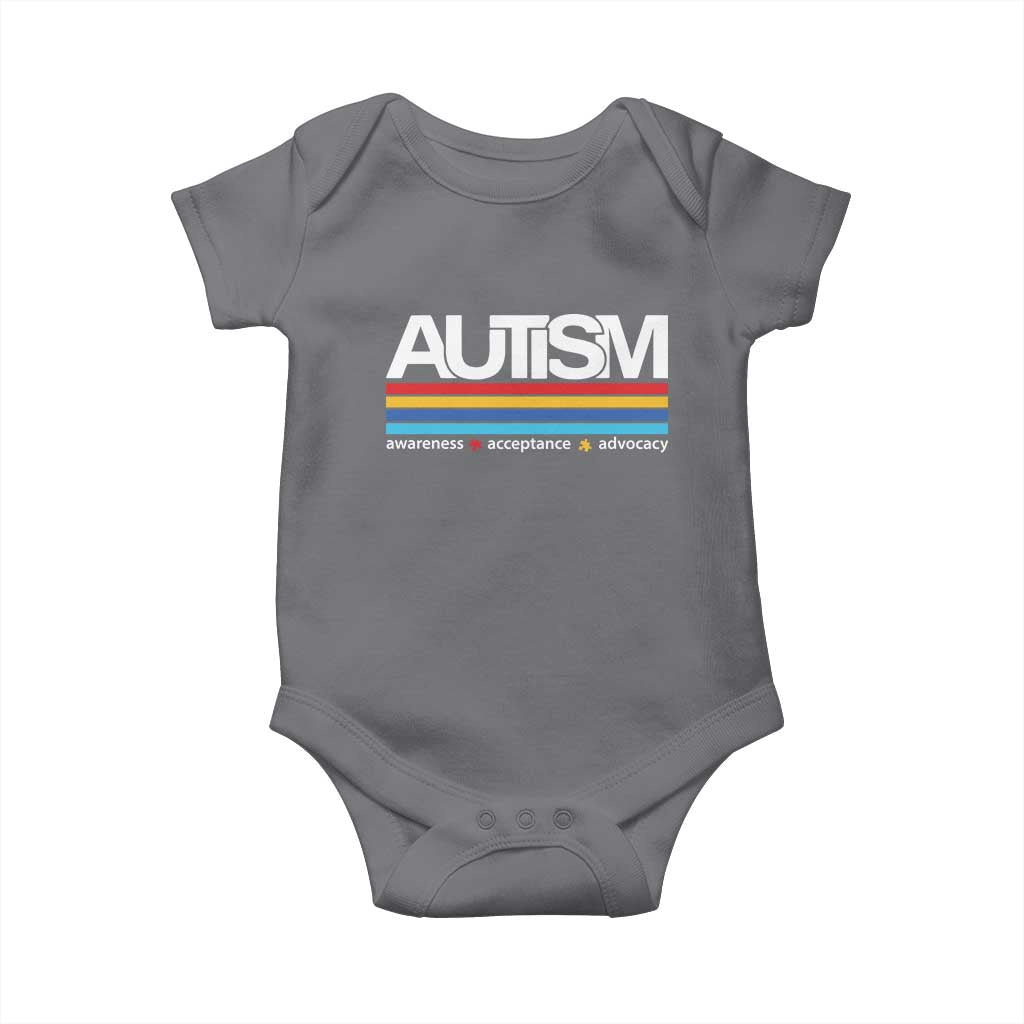 Retro Autism Awareness Acceptance Baby Onesie