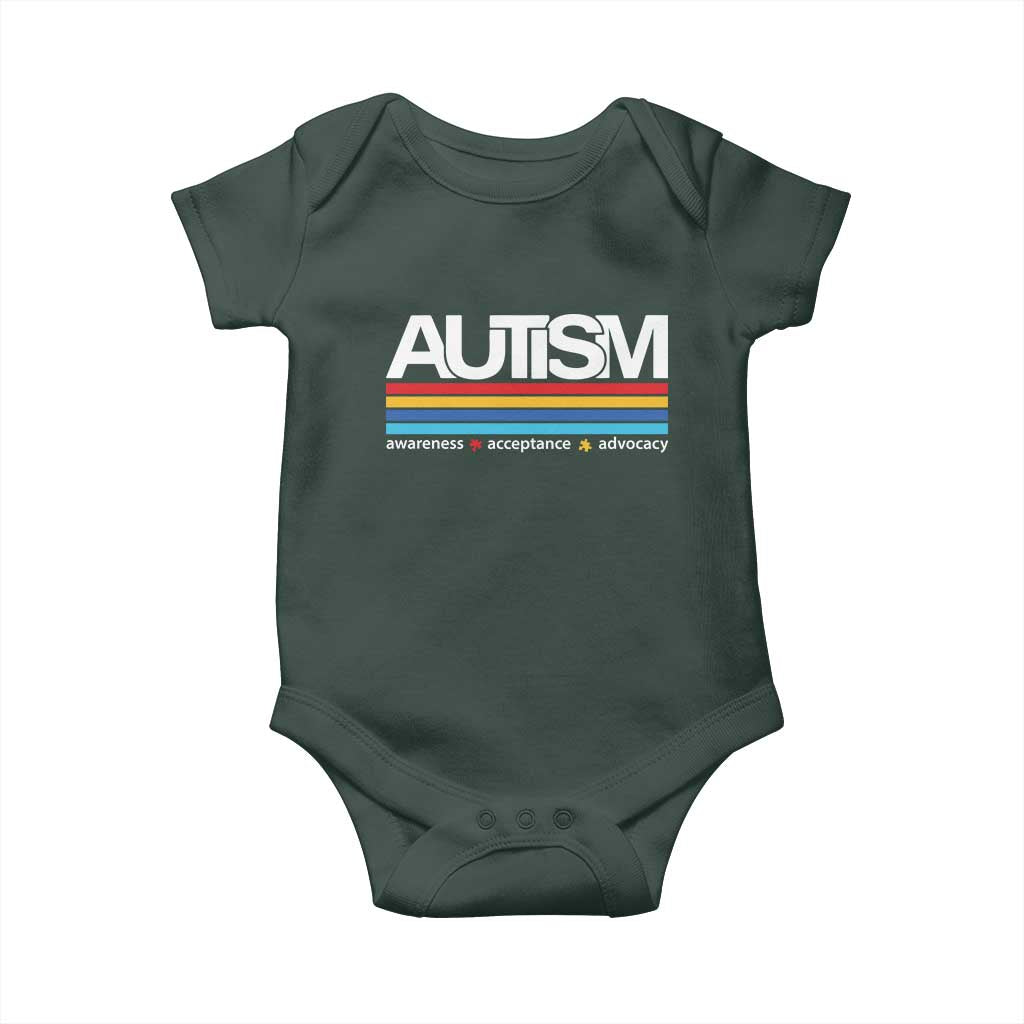 Retro Autism Awareness Acceptance Baby Onesie