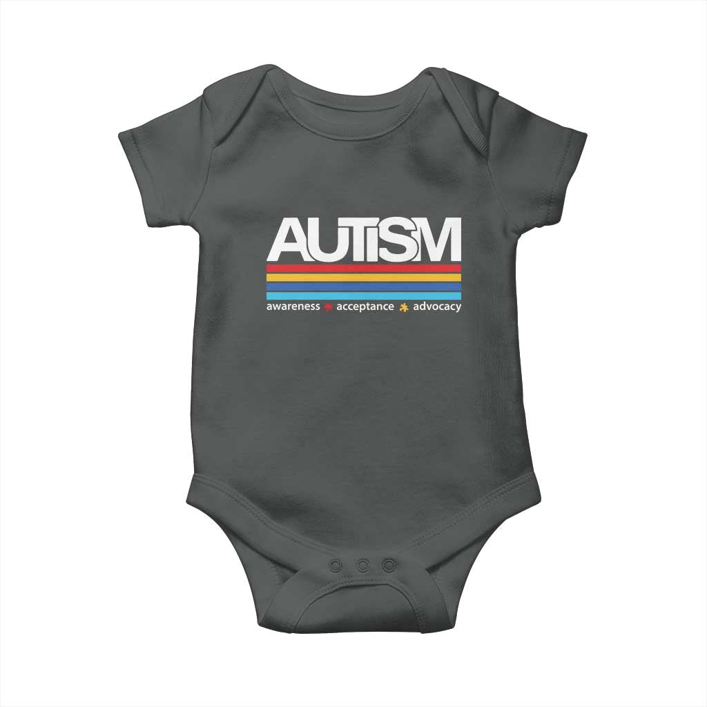 Retro Autism Awareness Acceptance Baby Onesie
