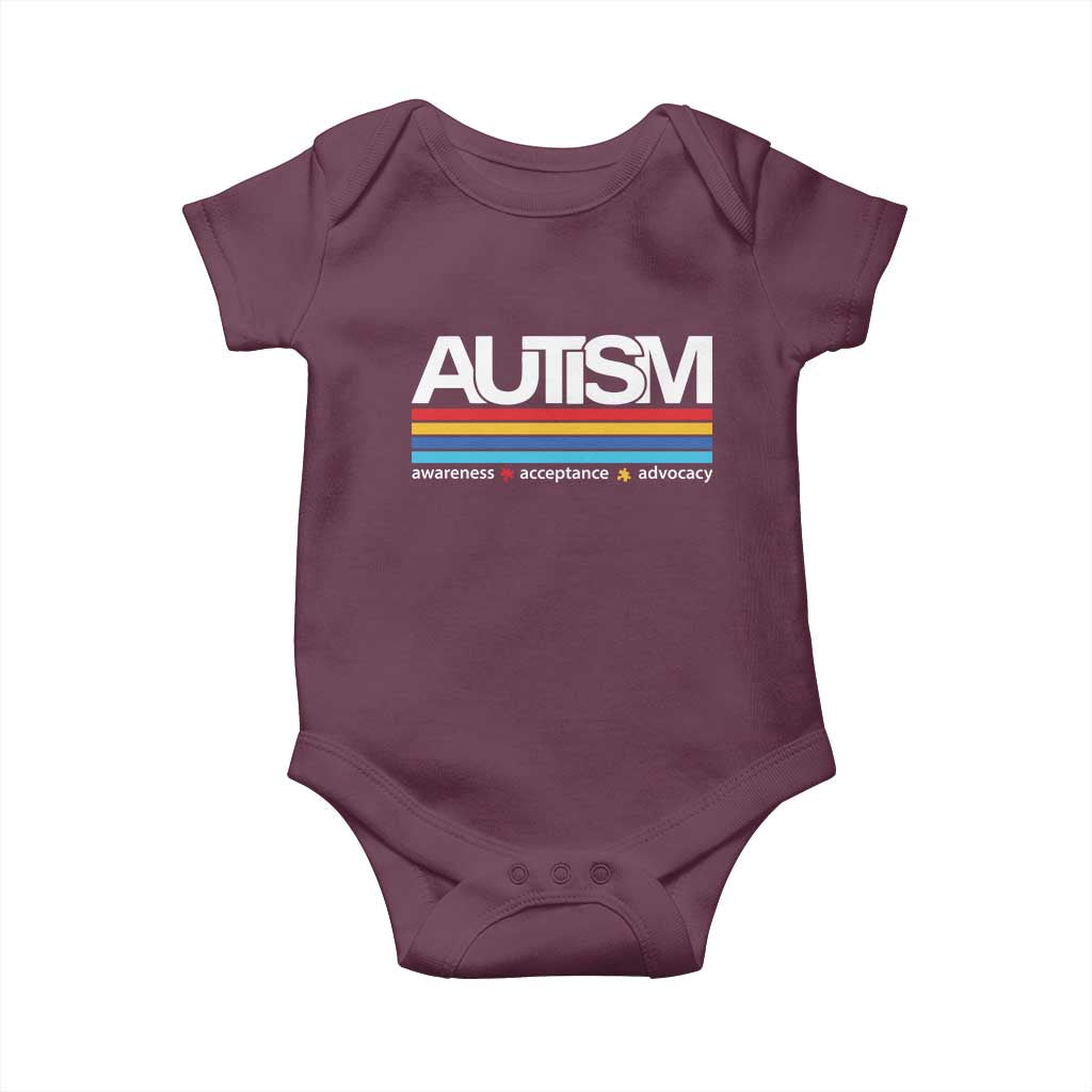 Retro Autism Awareness Acceptance Baby Onesie