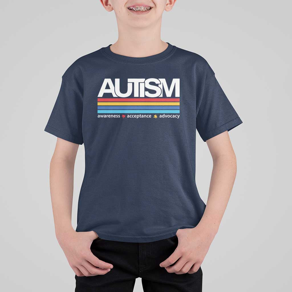Retro Autism Awareness Acceptance T Shirt For Kid