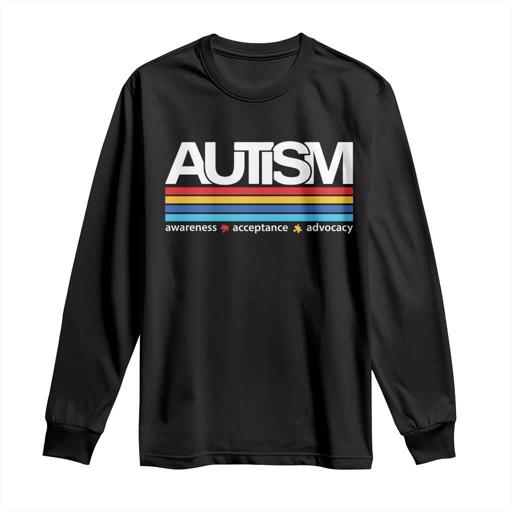 Retro Autism Awareness Acceptance Long Sleeve Shirt
