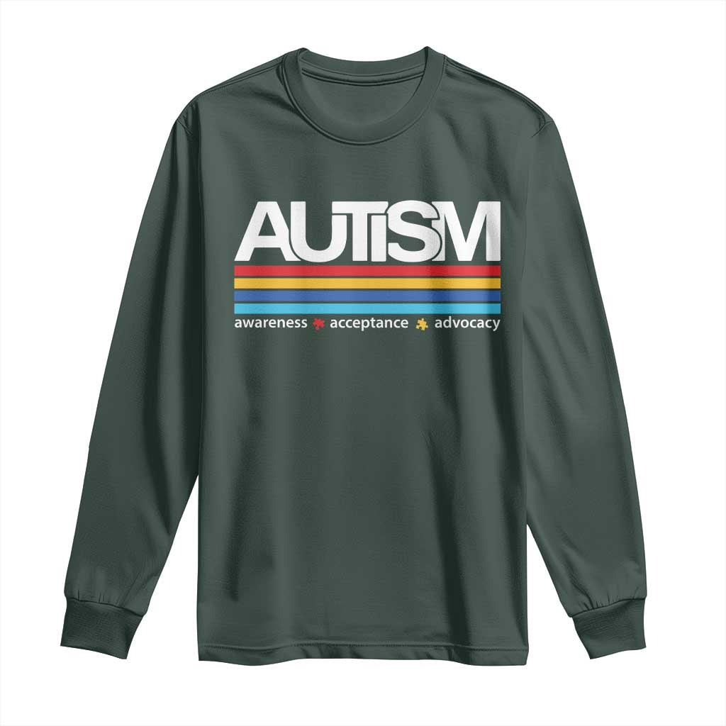 Retro Autism Awareness Acceptance Long Sleeve Shirt