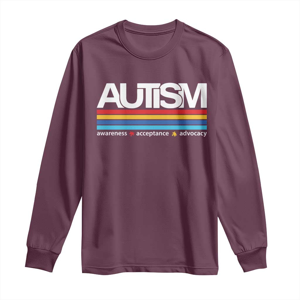 Retro Autism Awareness Acceptance Long Sleeve Shirt