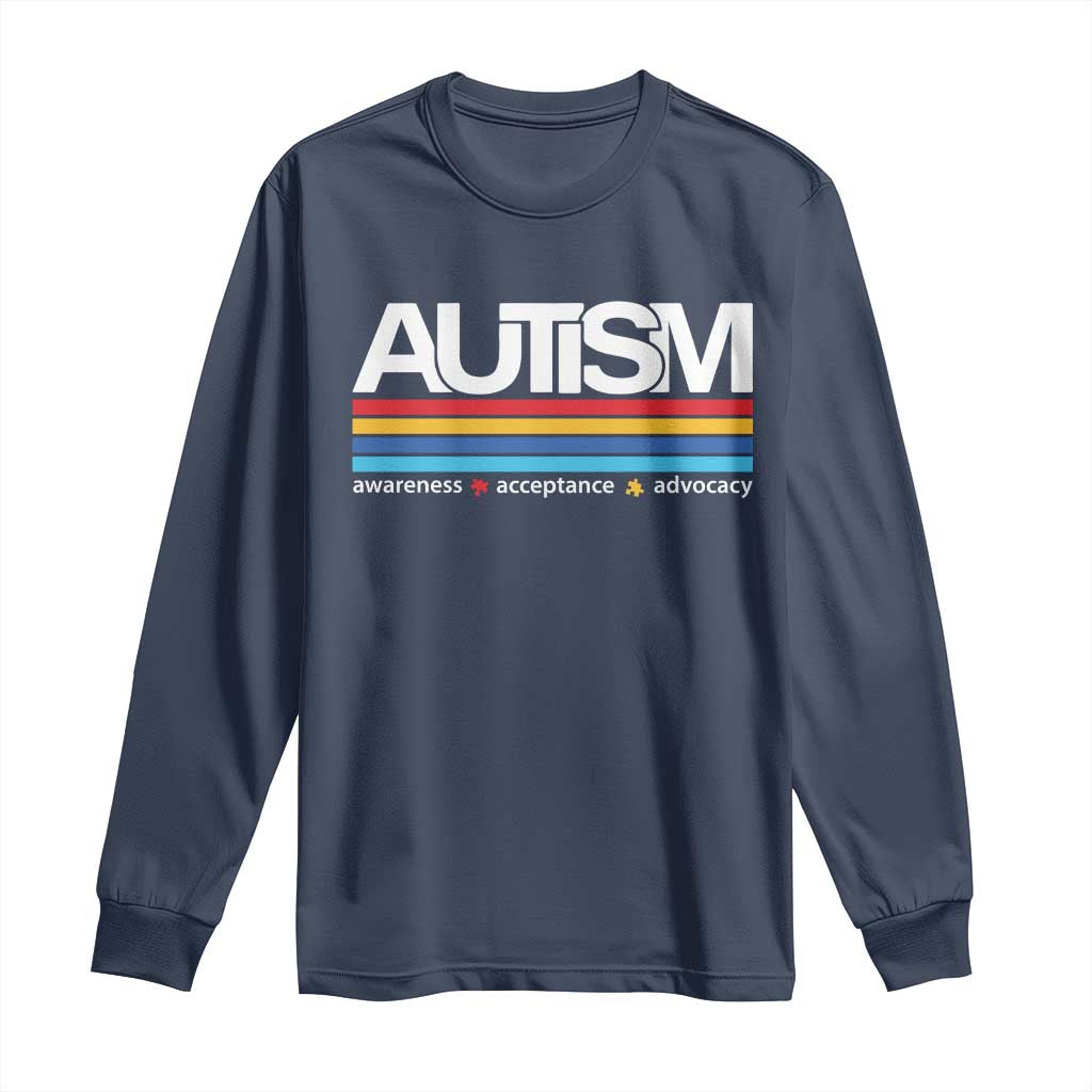 Retro Autism Awareness Acceptance Long Sleeve Shirt