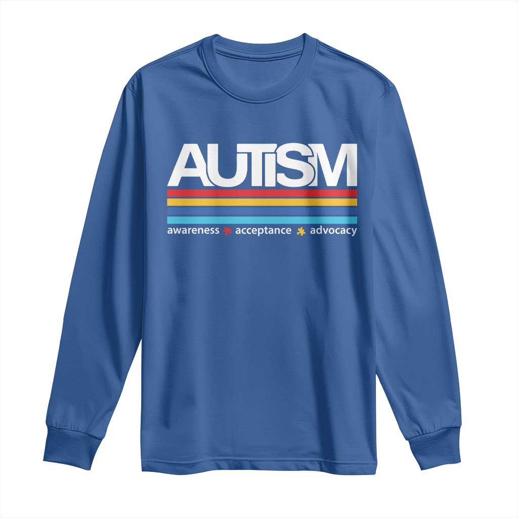 Retro Autism Awareness Acceptance Long Sleeve Shirt