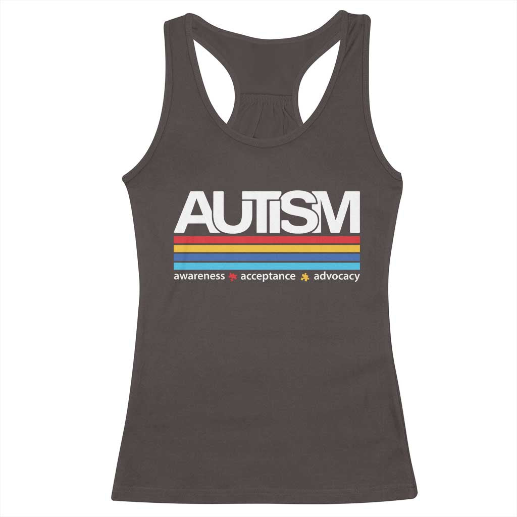 Retro Autism Awareness Acceptance Racerback Tank Top