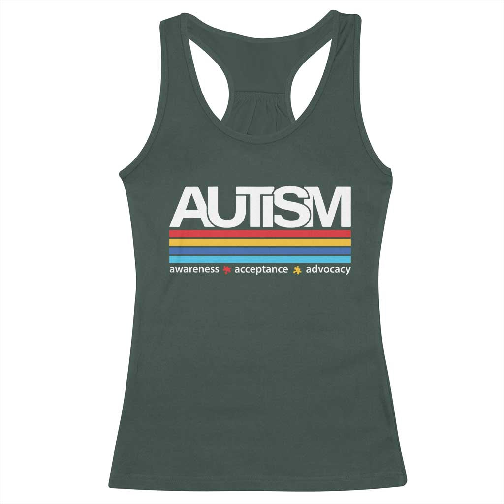 Retro Autism Awareness Acceptance Racerback Tank Top